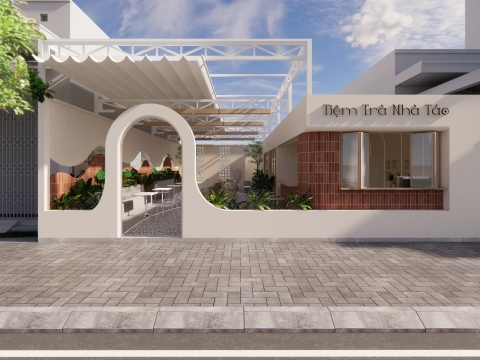 THIẾT KẾ NỘI THẤT TIỆM TRÀ NHÀ TÁO