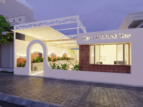 THIẾT KẾ NỘI THẤT TIỆM TRÀ NHÀ TÁO